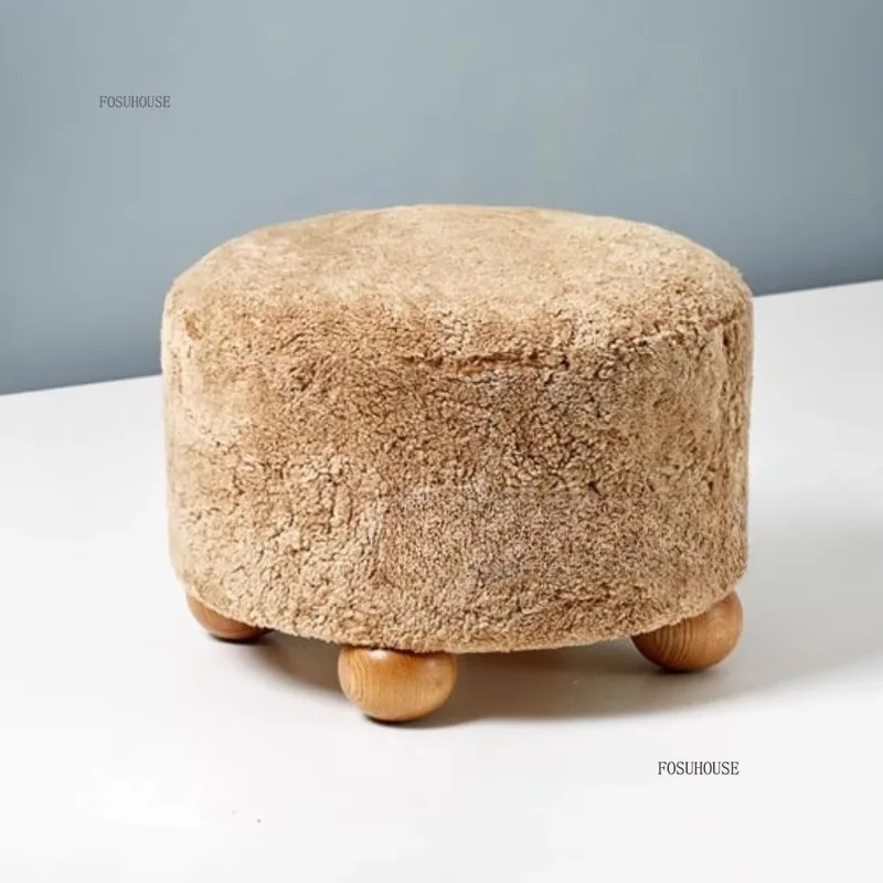 القرون الوسطى كريم صوف الضأن منخفضة العثمانيين الفرنسية حذاء قماش تغيير البراز مصمم المنزل أريكة البراز غرفة نوم خلع الملابس البراز #4