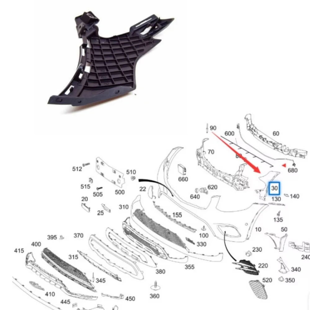 

Rear bumper decorative strip A2538859103 A2538858903 For Mercedes Benz GLC-Class W253 GLC200 GLC250 GLC 300 X253 C253