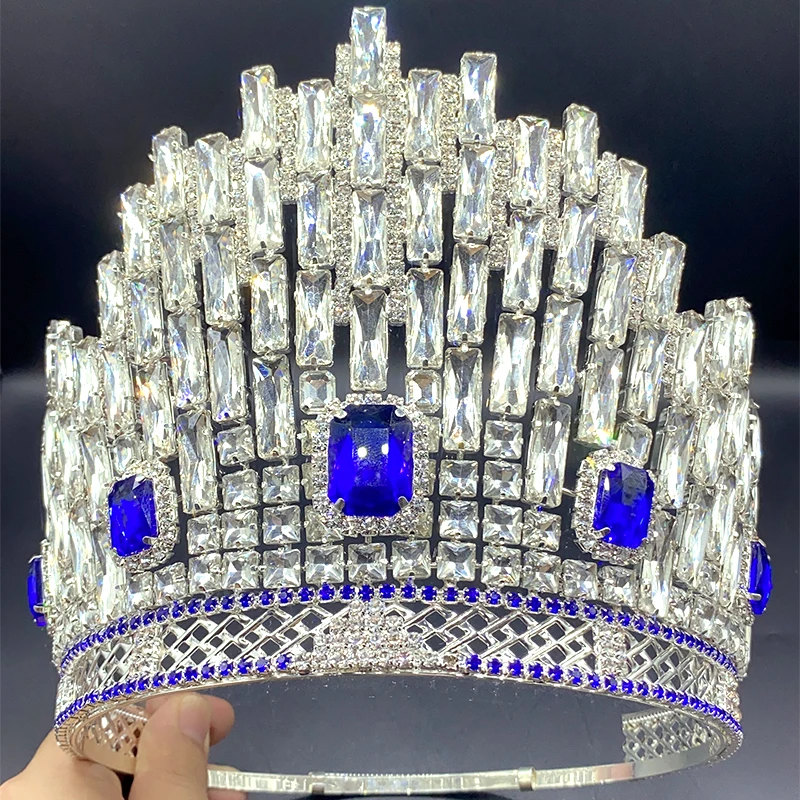 

Levery Design Beauty Pageant Crown For Queens Baroque Crystal Full Crown bride crown