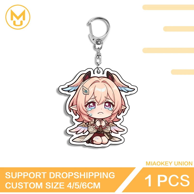 Linnea Genshin Impact Chibi Girl Keepsake Gift Fashionable Car Keychain HD Pattern Ingenious Creative Personality Amusing Props