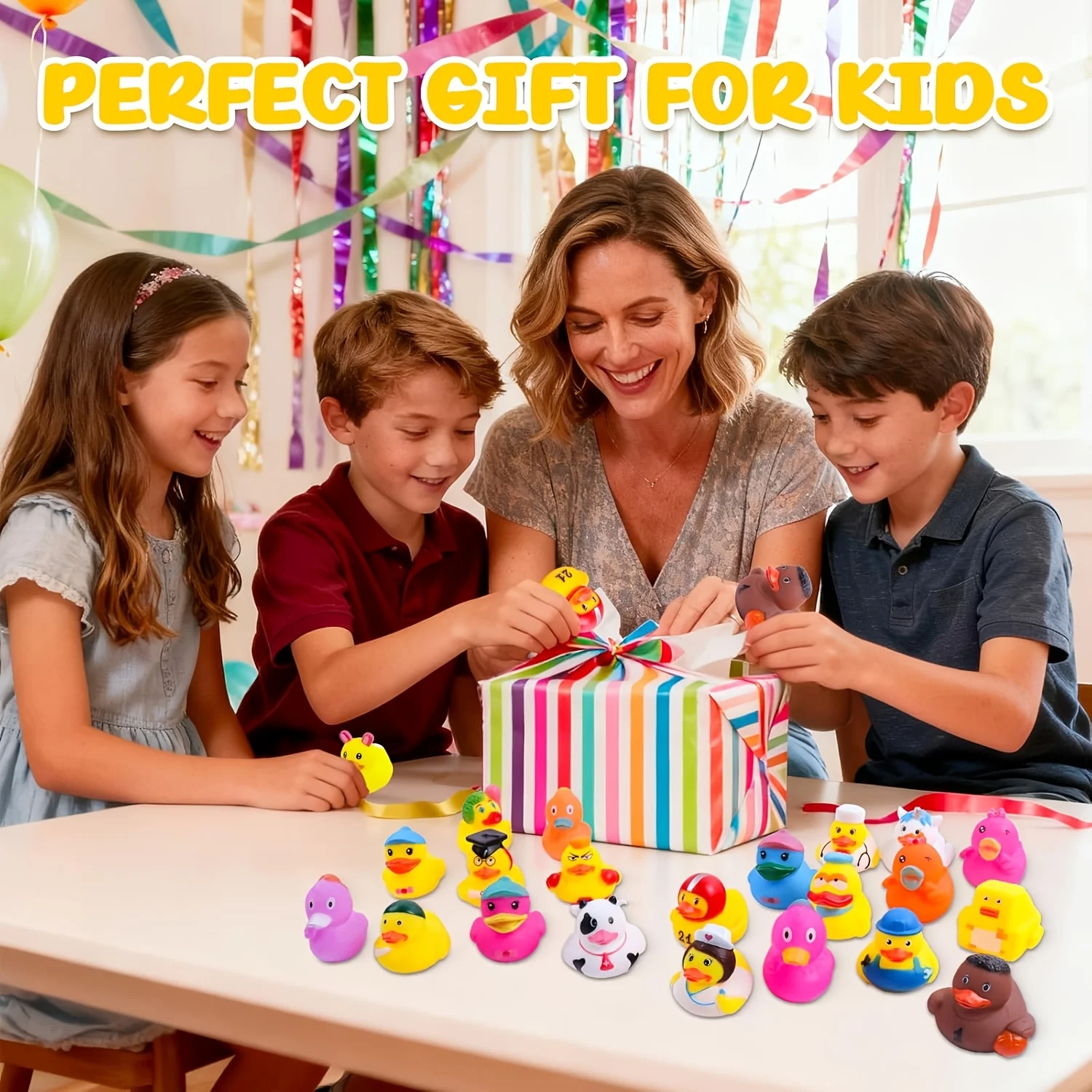 

95pcs Ducks Party Games & Activities Random Assortment Mini Duckies for Baby Bath Toys, Kids Toddler Summer Pool Toys Birthday Gifts Party Favors