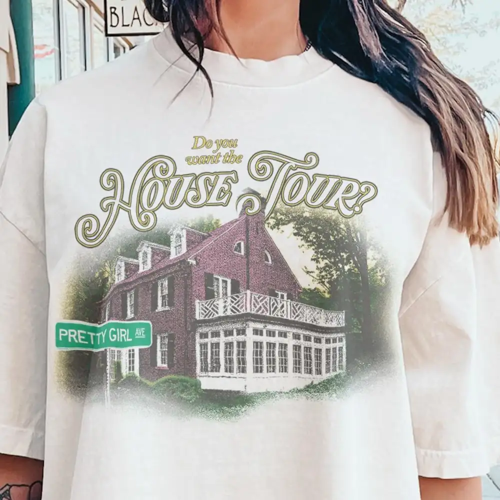 

Sabrina Carpenter House Tour Inspired Printed T-Shirt Women's Unisex Short-sleeved Retro Street Y2K Casual Fashion Tops Clothing