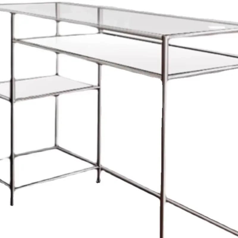 Stainless steel tube desk living room, desk dressing table study room, writing desk computer table simple and modern