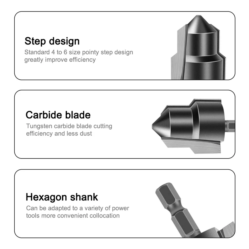 A43F-Upgraded Alloy Lifting Drill PPR/TPR Water Pipe Repair Drill Bracket Pagoda Drill Bit Chamfering Tool 20/25/32Mm