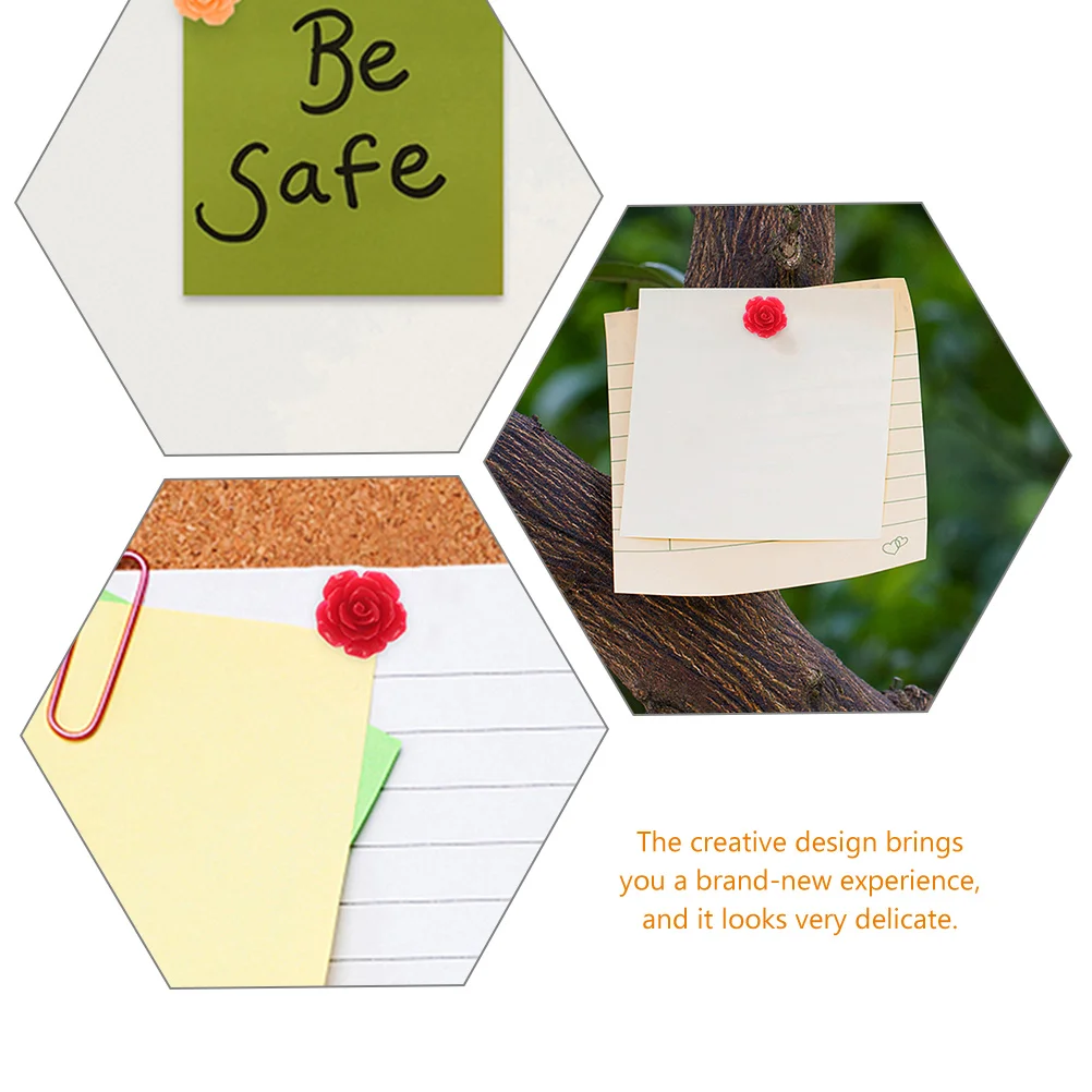 

2 set 2 Sets Rose Shaped Push Pins Multi-Function Thumb Tacks Gradual Color Office Desk Accessories Compact Map Pins