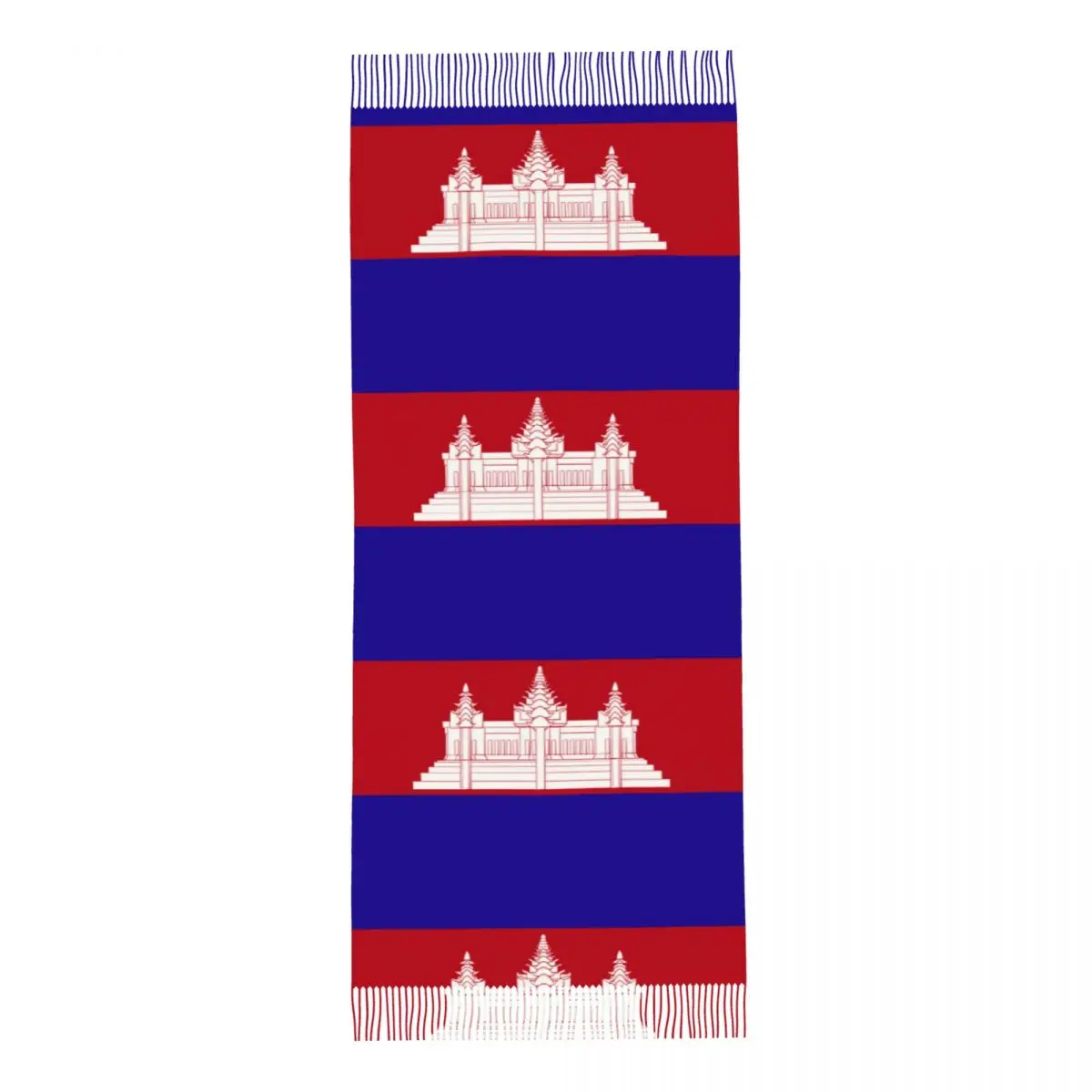 Cambodia Flag Women\'s Pashmina Shawl Wraps Fringe Scarf Long Large Scarf