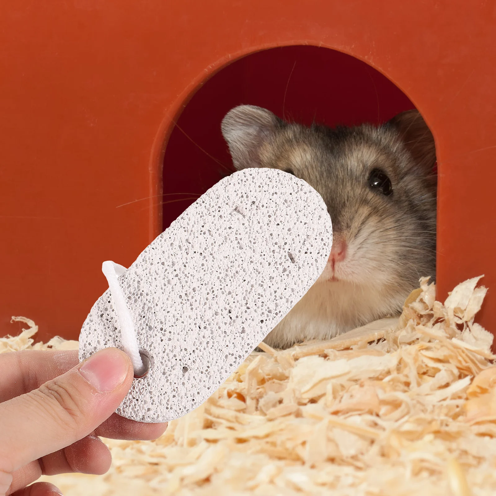 

12Pcs Small Pet Natural Mineral Stone Teeth Grinder Hanging Rope for Hamster Rabbit Parrot Chewing Nutritional Support