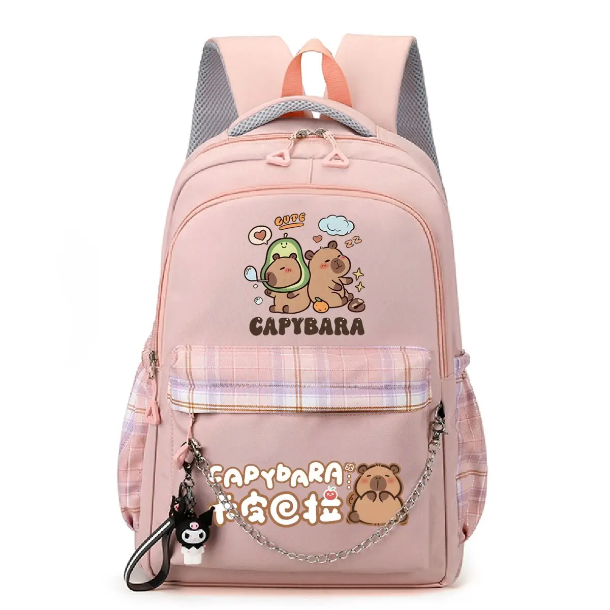 

Милый рюкзак с капибарой для девочек и мальчиков, школьные ранцы для студентов-подростков, сумки для влюбленных с капибарой, женский повседневный школьный рюкзак с героями мультфильмов