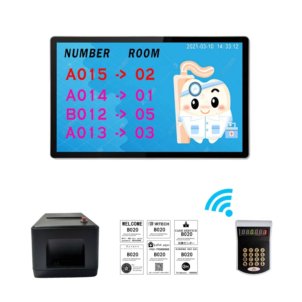 IRTECH Supermarket Food Court Food Stall Cafe Shop Customizable Smart Wireless TV Display Number Call Queuing System