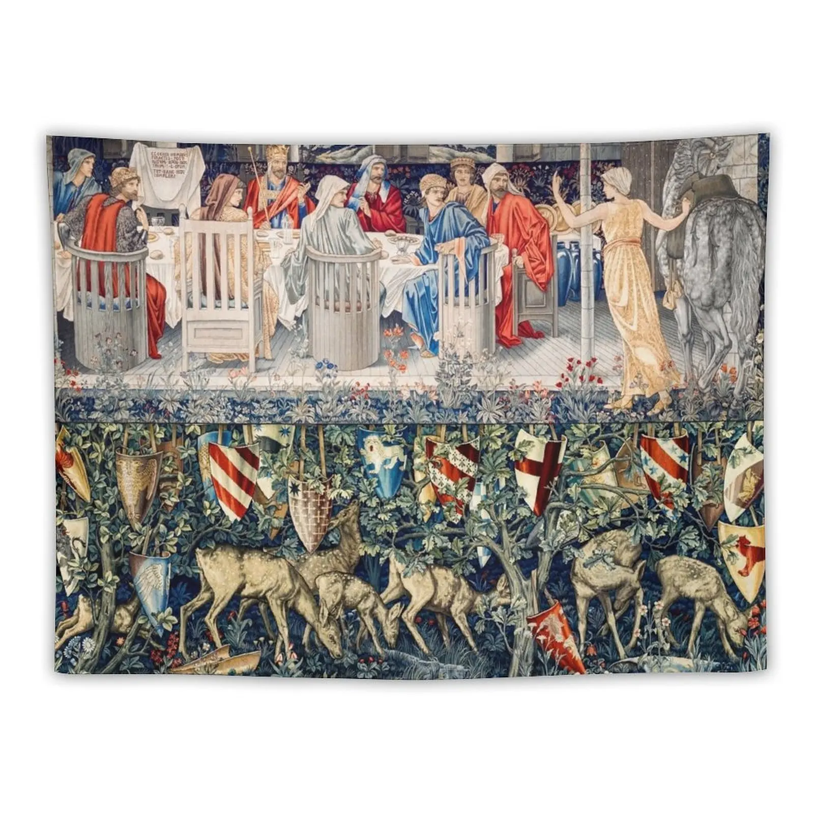 

Quest for the Holy Grail,Knights of the Round Table ,Strange Damsel And Verdure with Deers and Shields Tapestry