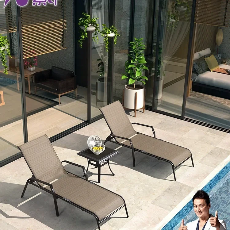 

Outdoor Leisure Lounge Chair Beach Chair Bed Pool Lunch Break Balcony Courtyard Folding Chair Outdoor Waterproof