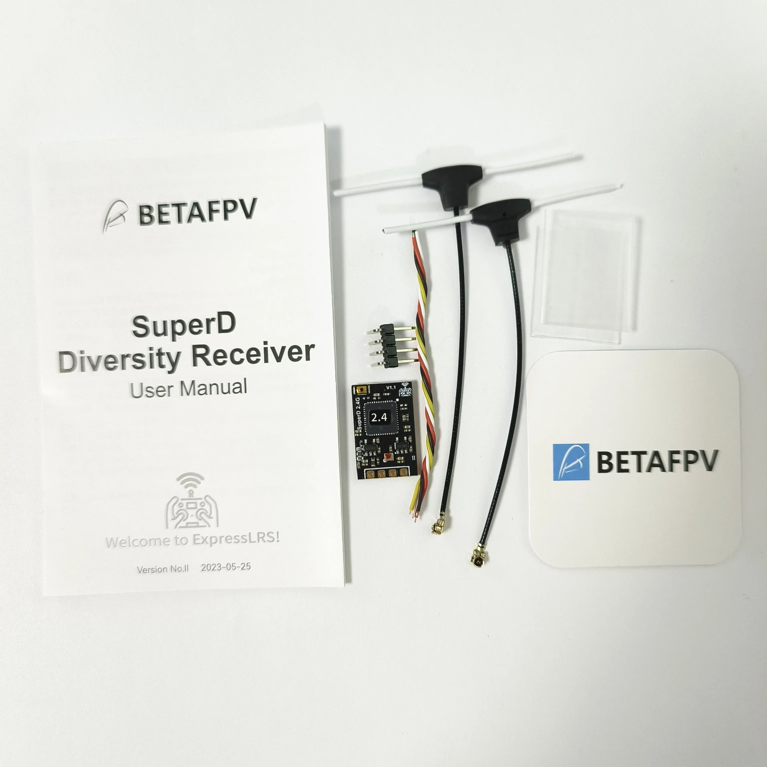 BETAFPV SuperD ELRS 2.4G/918MHz/868MHz Diversity Receiver  for FPV Freestyle Long Range Fixed-wing Drones DIY Parts