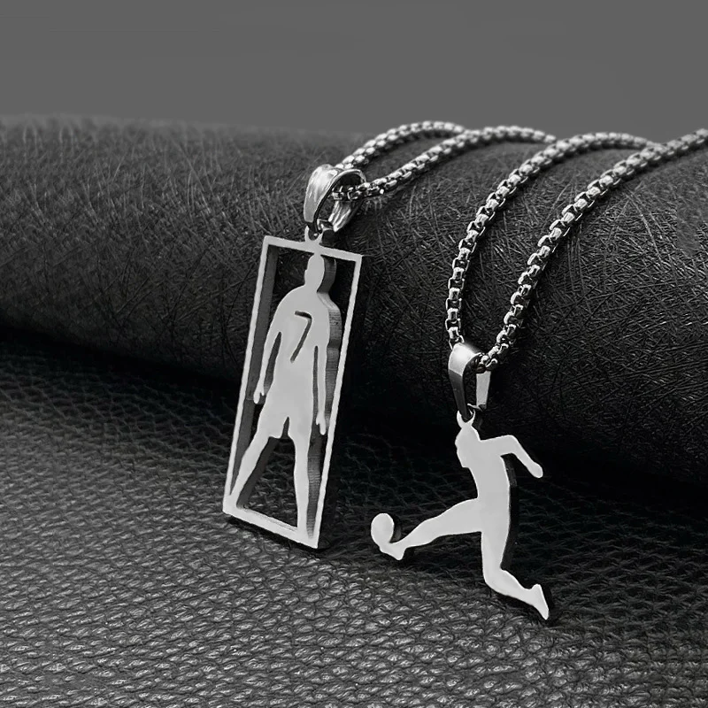 Cristiano Ronaldo C7 Stainless Steel Necklace Sports Football Soccer Pendant Clavicle Charming Fans Jewelry for BF 55cm