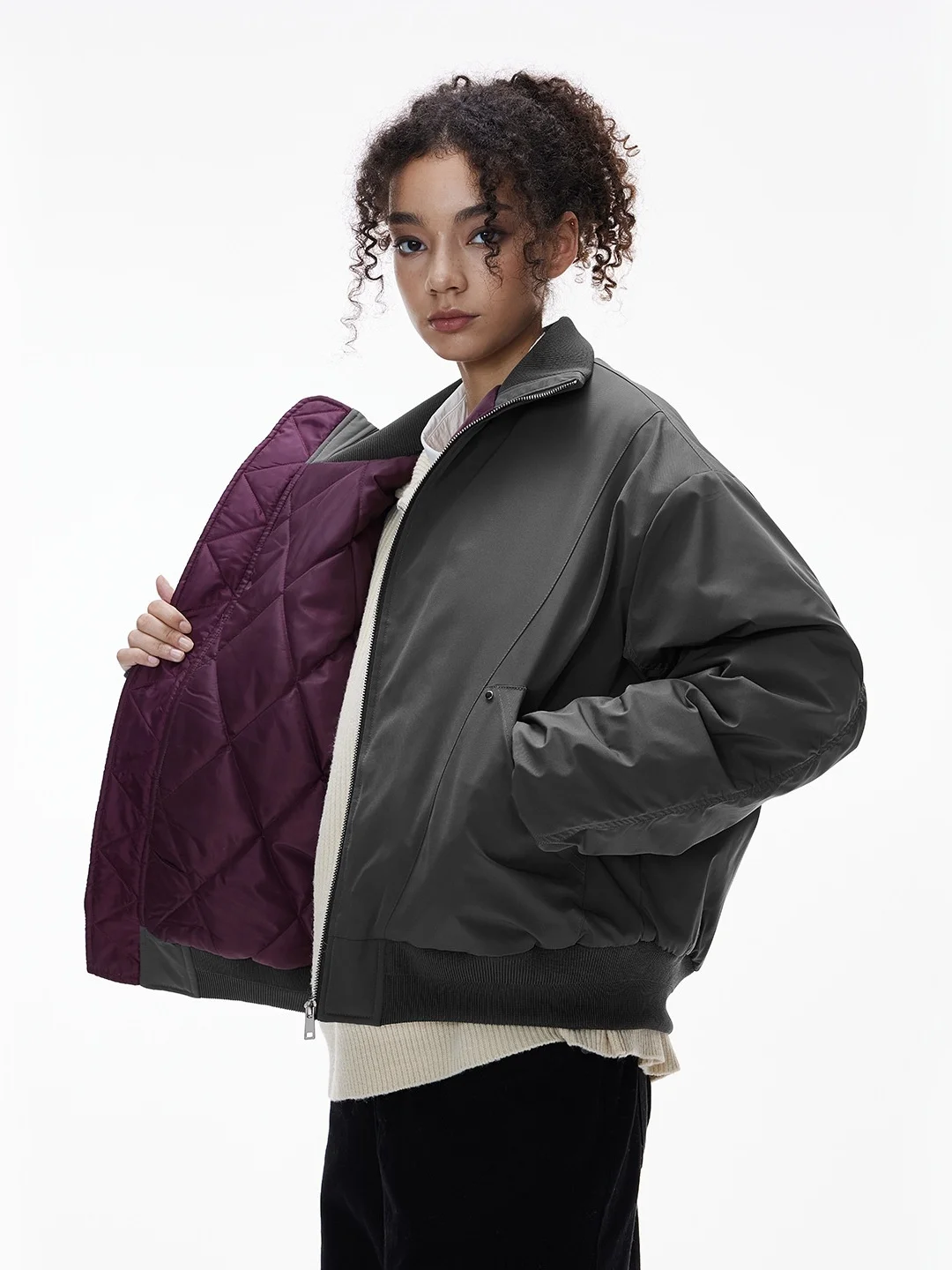 

American Sle Street Flight Jaet New Winter Cotton Coat Deconstructed Tailoring Stand Collar Men's Loose Fit Long Sve