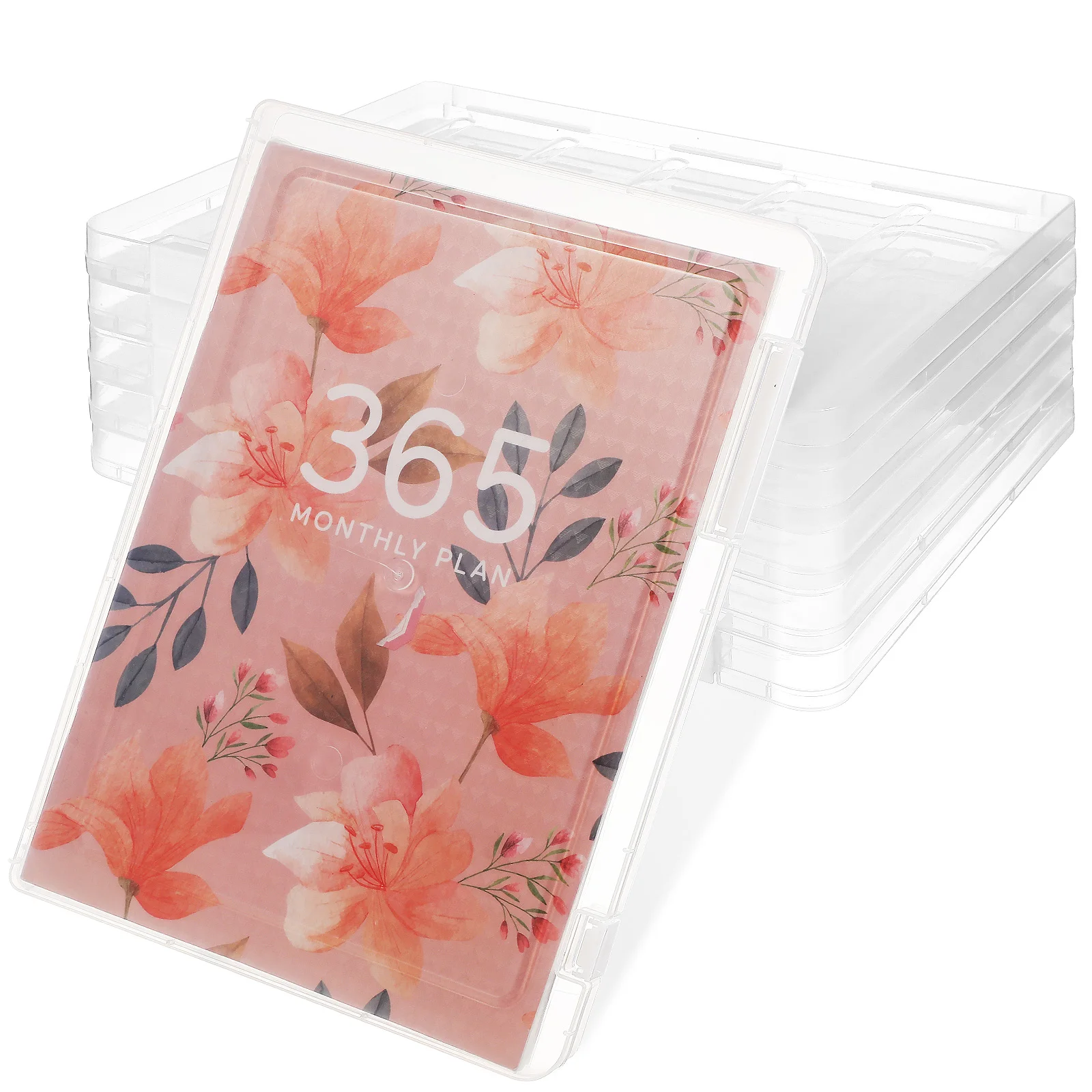 

6 Pcs File Storage Box Document Holder Plastic Paper Organizer with Cover Clear Household Case Travel