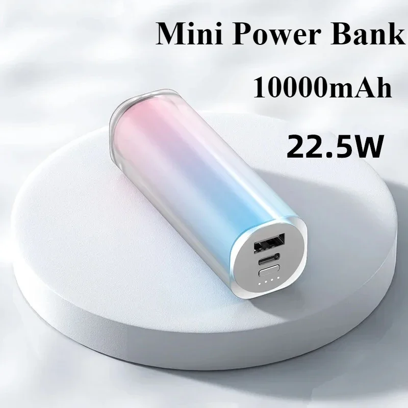 PD 22.5W Mini Portable Power Bank Type-C Fast Charging External Battery Charger Cases 10000mAh for iPhone Samsung Xiaomi Android