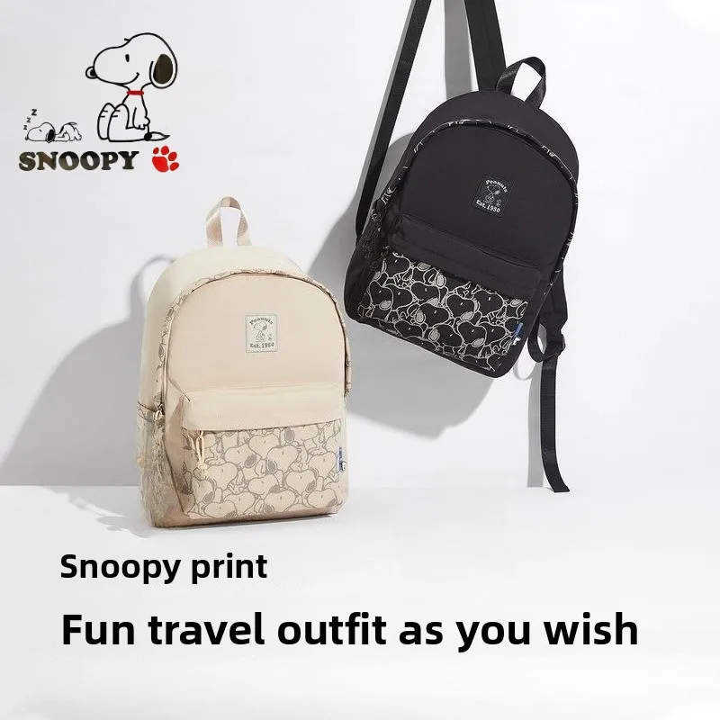 

Snoopy anime cartoon cute student school bag creative unisex couple matching backpack travel bag laptop bag gift wholesale