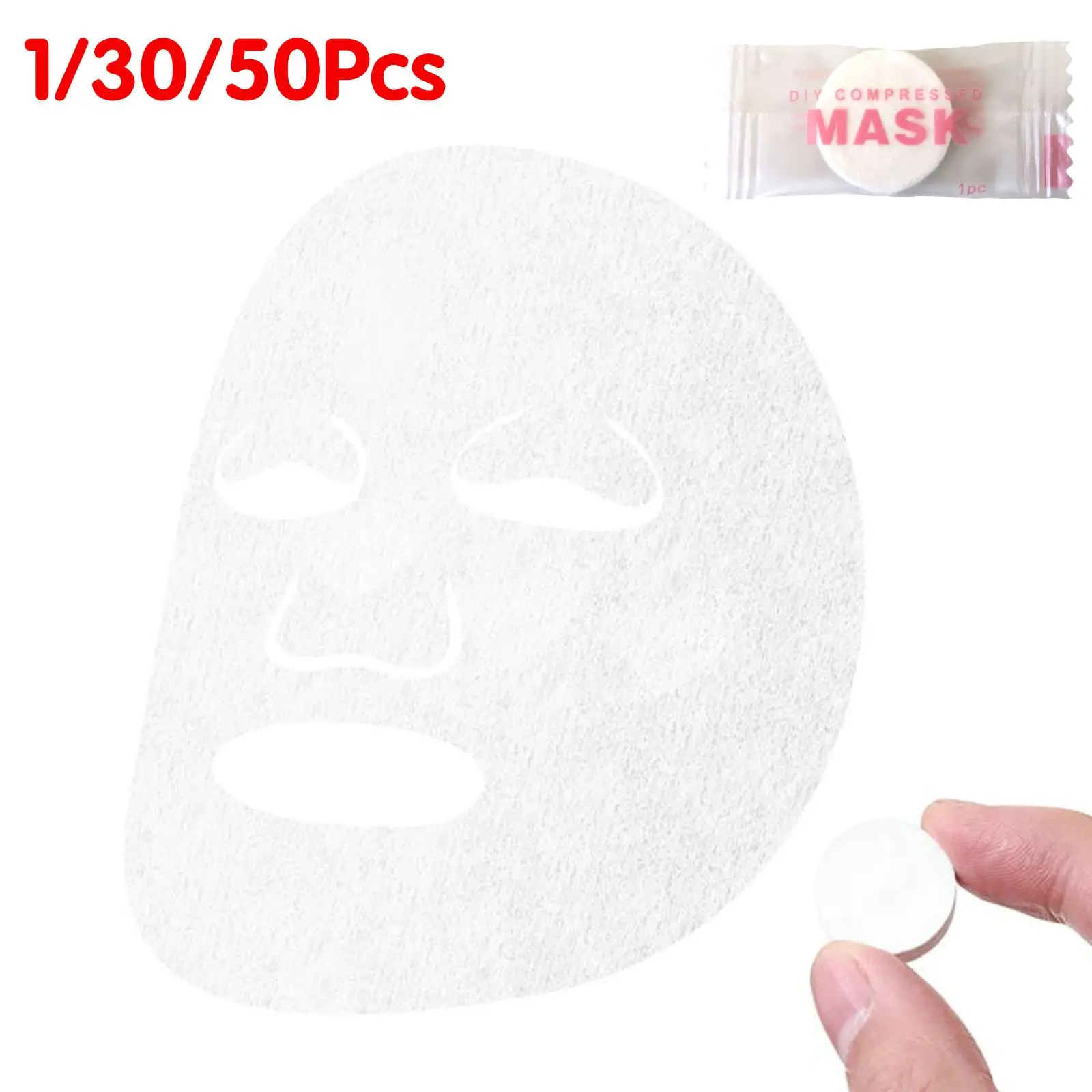 30/50pcs Disposable Compressed Facial Mask แบบพกพาหน้ากากหน้ากากผิวไม่ทอกระดาษผ้าฝ้าย Travel Care ห่อ y5F2