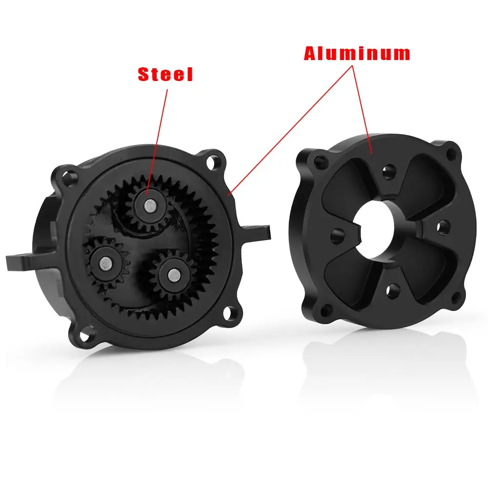 GLOBACT Prefixal Gearbox Transfer Case with Transmission Mount and Drive Shaft for Axial SCX10 II 1/10 RC Crawler Car Upgrades