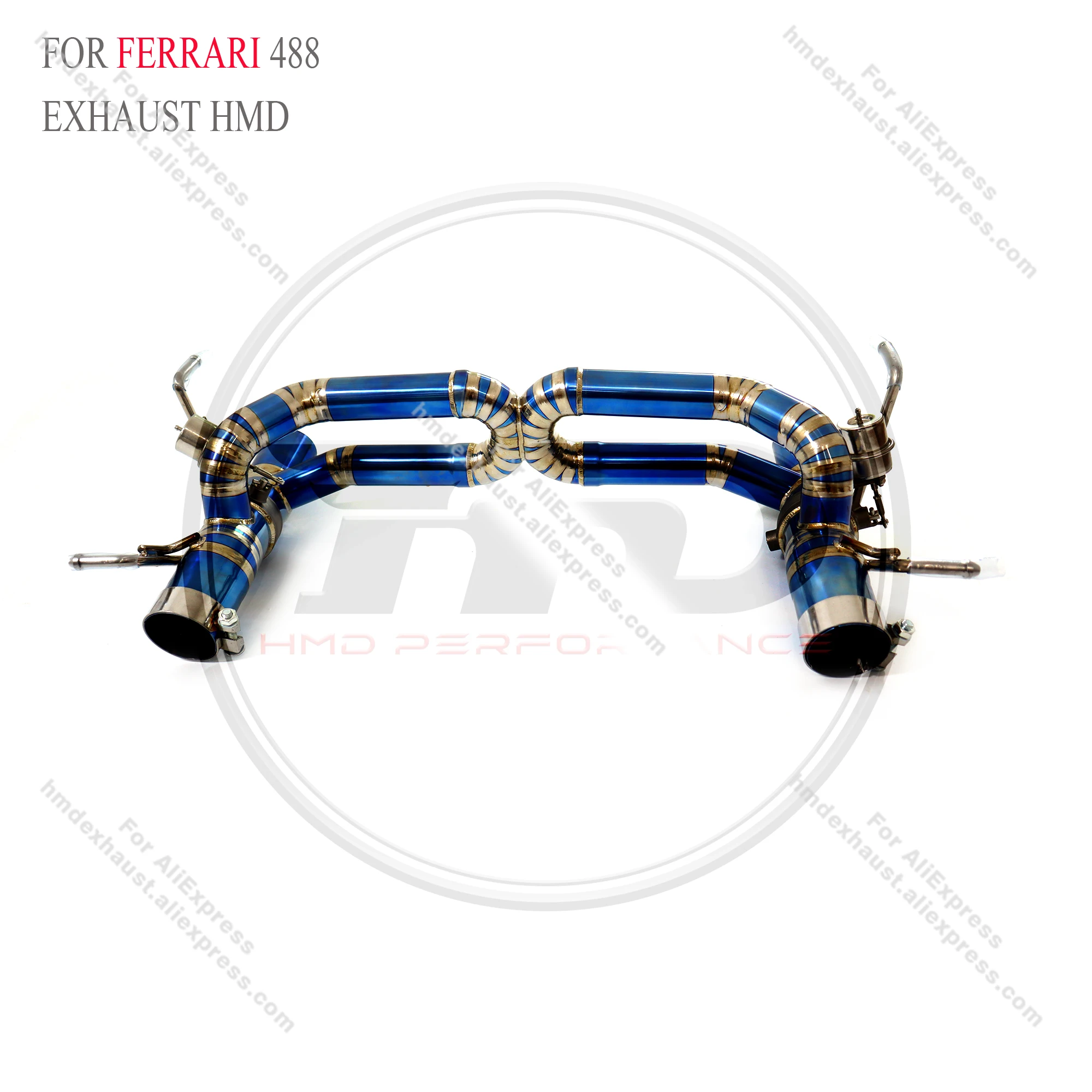 HMD Titanium Exhaust System Performance Catback for Ferrari 488 GTB 3.9T  2015-2018 With valve