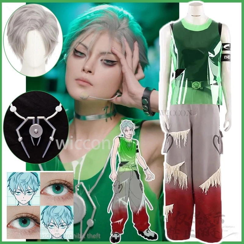 Anime Alien Stage Cosplay Till Costume Blink Gone Suit Top Pants Props Tattoo Choker Necklace Wigs Set For Halloween Customized