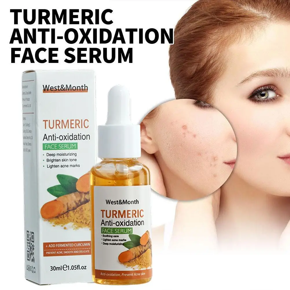 Turmeric Face Whitening Serum Turmeric Anti-oxidation Serum  Dark Spot Corrector Facial Brighten Turmeric Oil Soap For Skin Care
