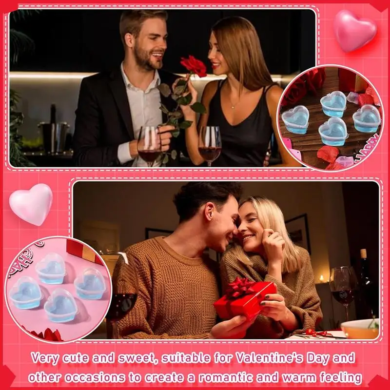 

B17B Valentine's Day Heart Shaped Storage Containers 1.7 Oz Heart Box Clear Food Storage Containers 100 Pcs