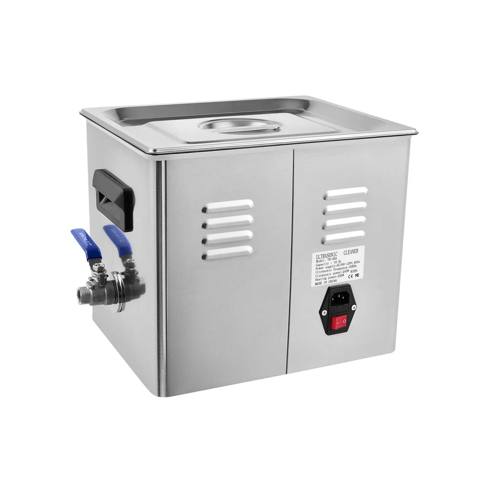 Цифровой ультразвуковой стиральный очиститель 10л, машина для чистки ювелирных изделий из нержавеющей стали, рабочий время 0-30 минут