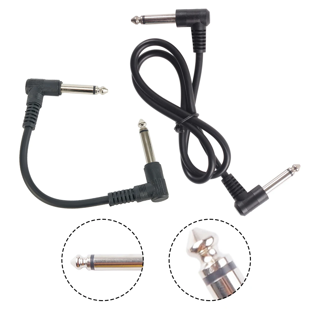 Guitar Effects Pedal Cable Connector 15/60cm Single Piece Effector Connection Cables Basses Right Angle Wire Accessories