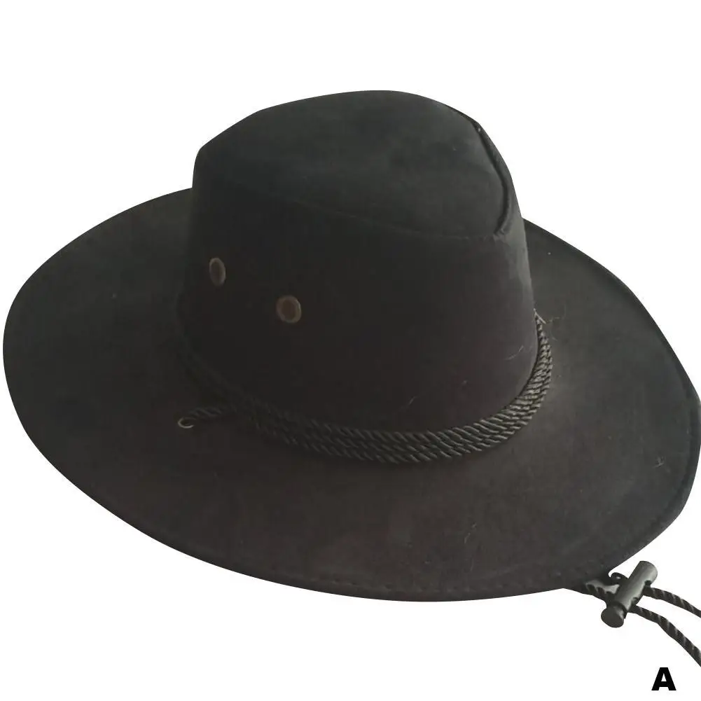 New Cowboy Hat Suede Look Wild West Fancy Dress Men Wholesale Brim Cap Cowgirl Ladies Wide Jazz Unisex Hat Cowgirl O4J7