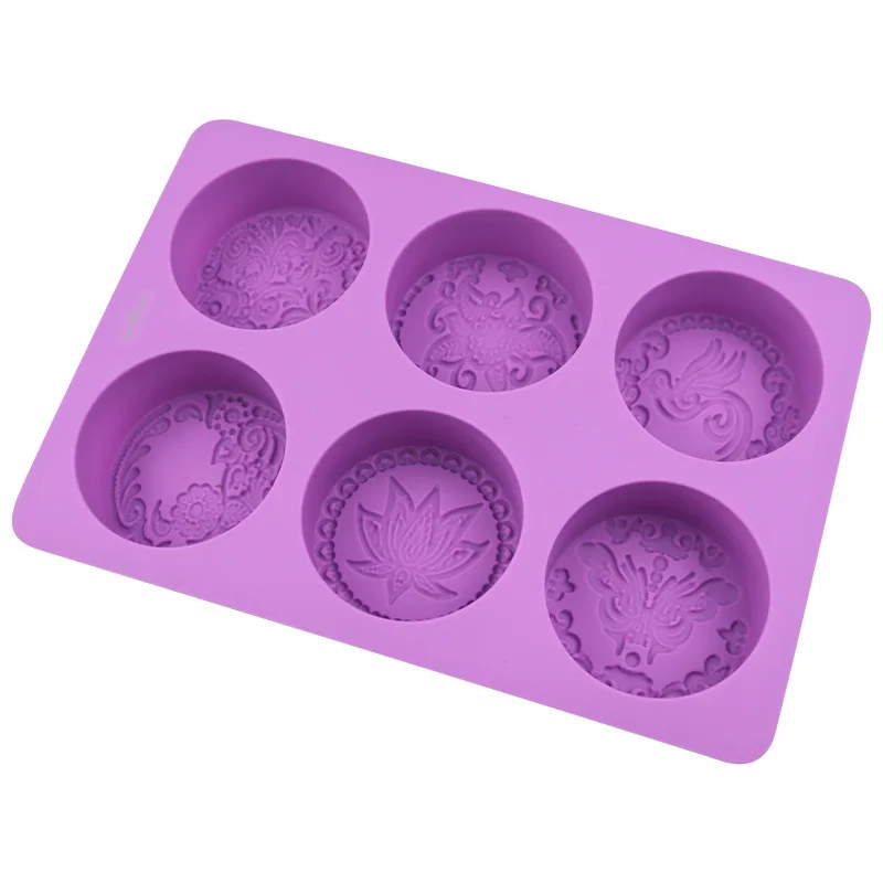 Silicone 6 Cavities Chocolate Moulds Mooncake DIY Molds Different Flower shapes Perfect Candy Flowers Soap Molds