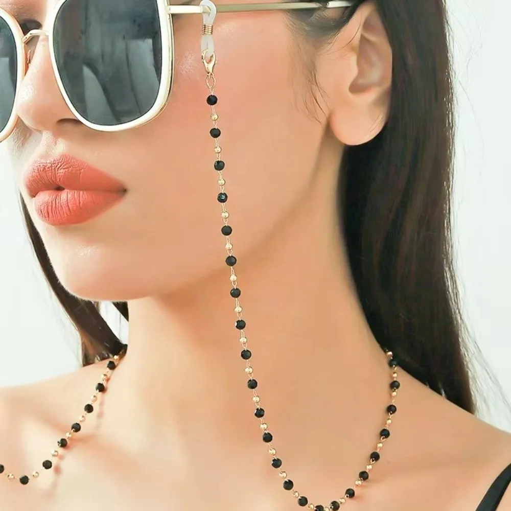 New Crystal Bead Glasses Chain Beaded Design Mask Chain Reading Glasses Lanyard Neck Strap String Eyewear Straps For Women