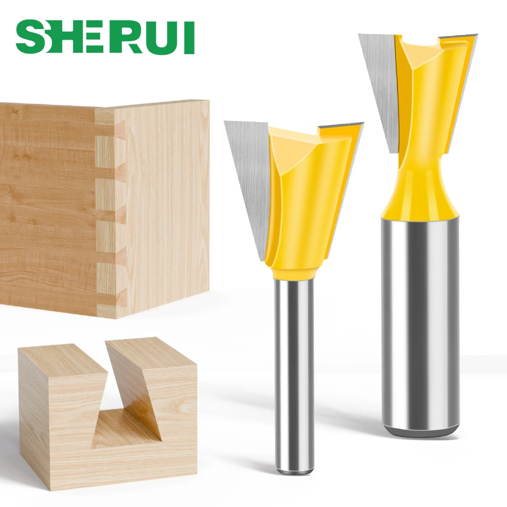 1Pcs 6mm 12mm Shank Dovetail Joint Router Bits Set Dovetail Joint Router Bits Set 14 Degree Milling Cutter For Wood