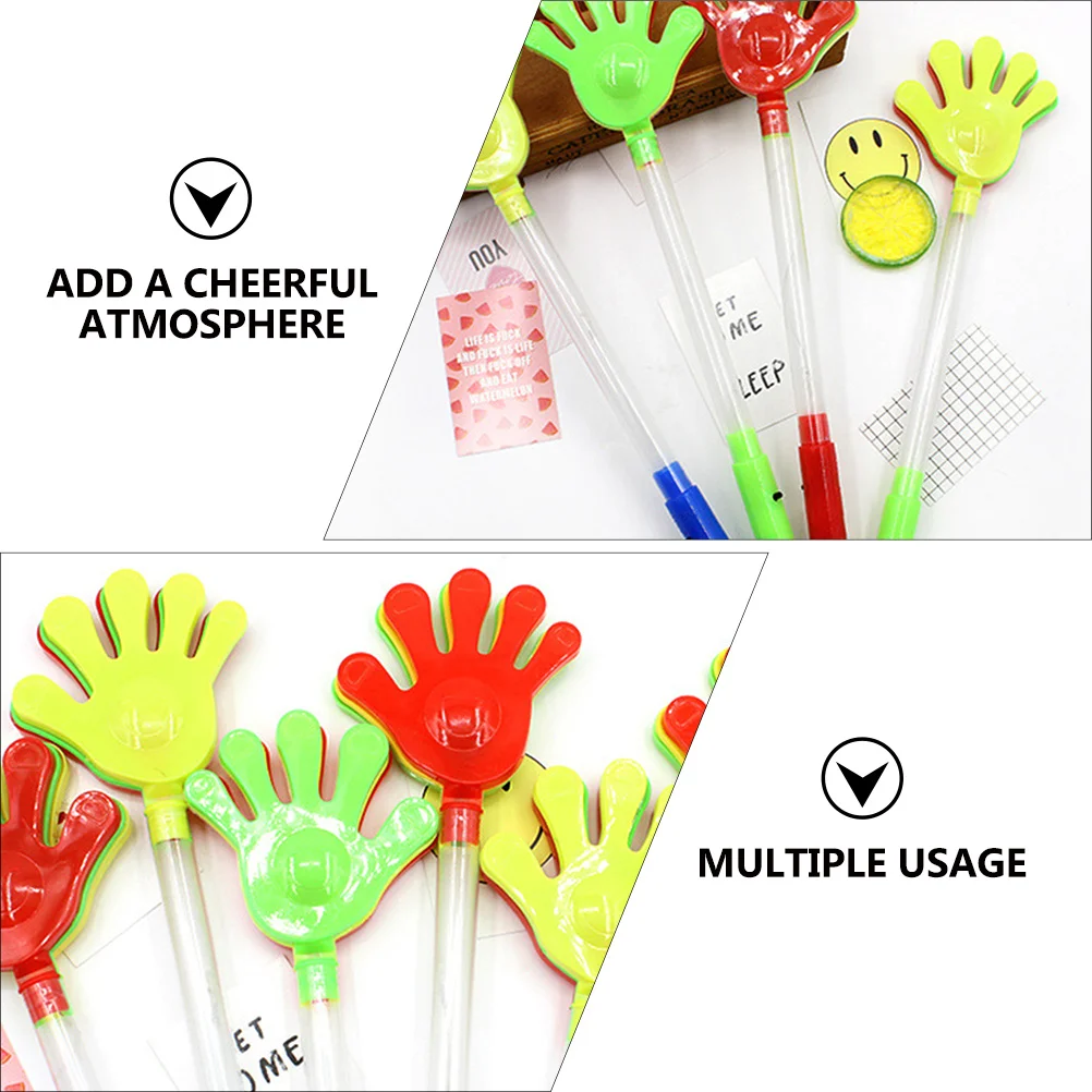 Clappers in plastica luminosi a mano fluorescenti da 5 pezzi per allevamenti di feste, produttori di rumore, oggetti di scena per l'atmosfera del festival