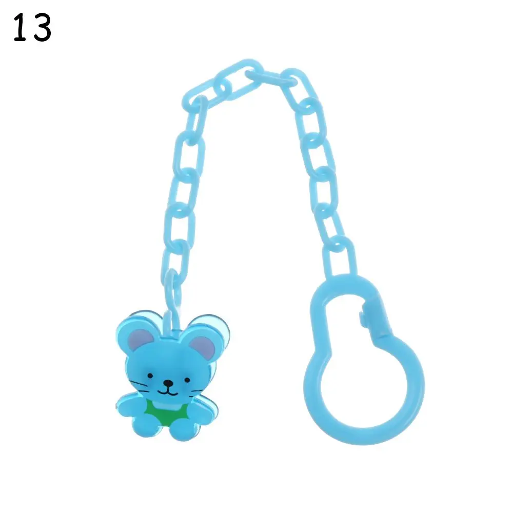 New Cartoon Animal Colorful Anti-Drop Hook Pacifier Chain Clip Nipple Clasps Soother Clip