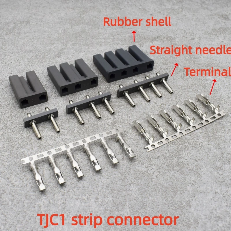 TJC1 strip connector 10-8mm pitch 1P 2P 3P 4p connector straight pin holder plastic shell plug terminal