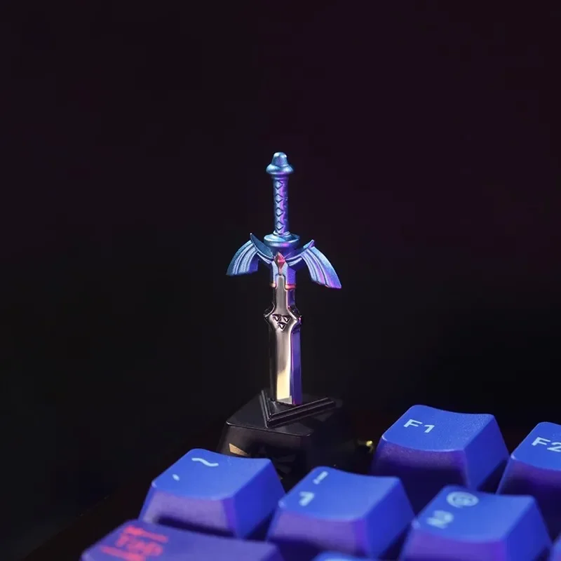 Keystone Artisan Keycap for MX Switch Mechanical Keyboard 1 Piece Master Sword Artwork Zinc Aluminum Alloy Metal Game PC