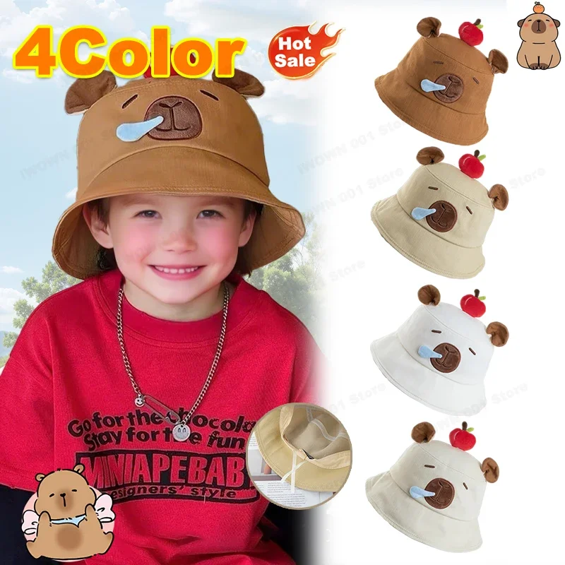 

Three-dimensional Ears Capi Bara Apple Fisherman Hat Men and Women Outdoor Leisure Cartoon Cute Sunscreen Sun Hat Basin Hat