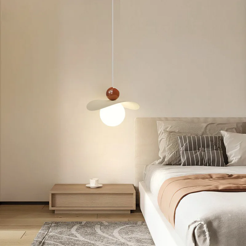 Full spectrum eye protection bedroom bedside chandelier can be lifted and lowered cream wind simple modern bar chandelier
