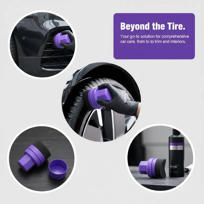 Tire Shine Sponge Pad Reusable Car Wheel Waxing for Multiple Uses