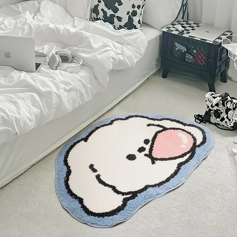 Tufting Cartoon Bathmat Soft Bedroom Bathroom Door Mat Fluffy Bed Side Rug Foot Carpet Bedside Floor Pad Home Kids Room Decor