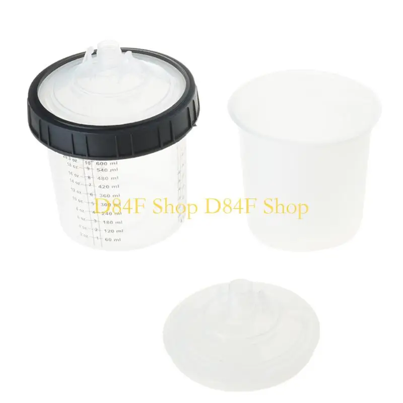 D84F Reusable Plastic Measuring Cup for w/ Dual Scale Paint Mixing Cup Liquid Measure