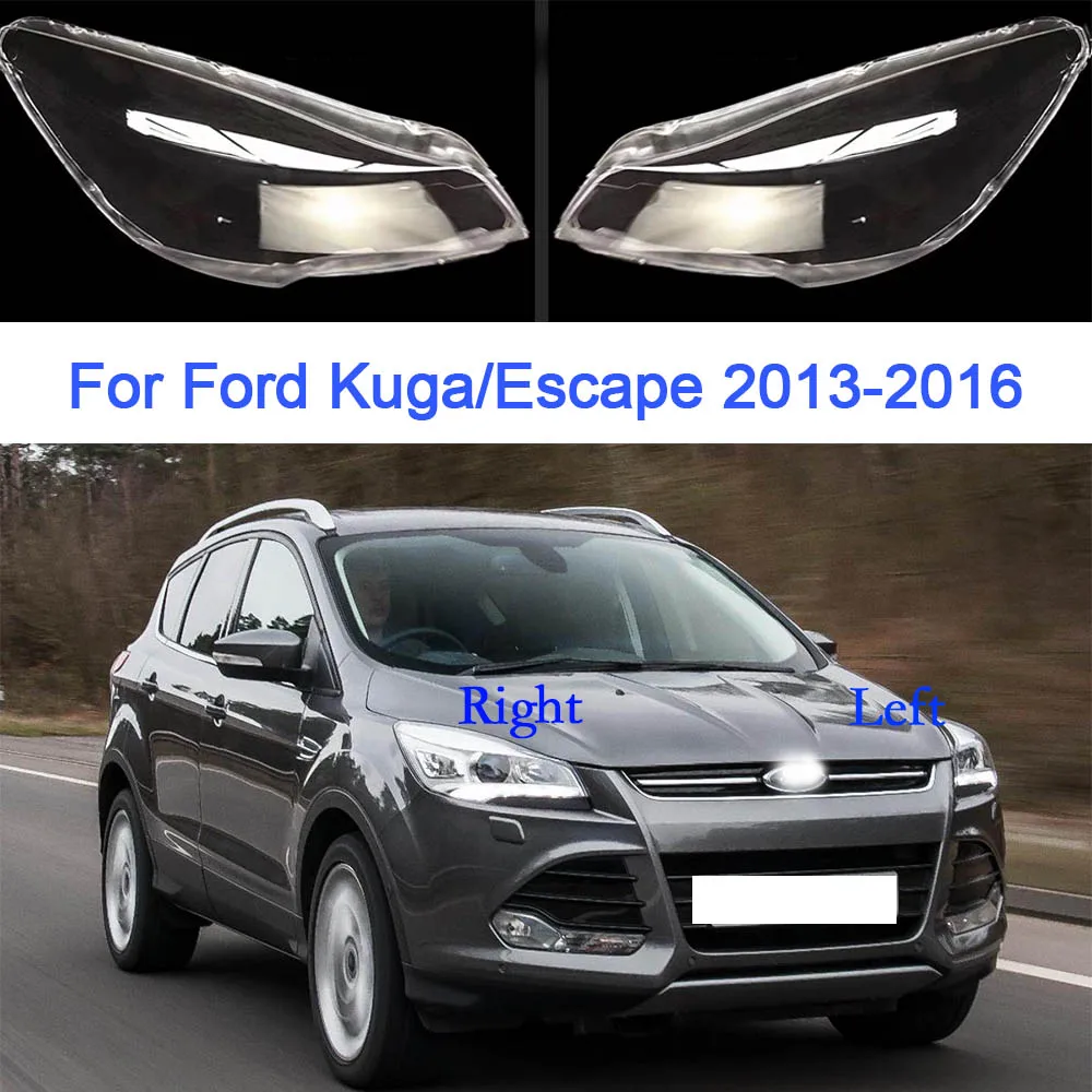 

Headlight Cover For Ford Kuga Escape 2013 2014 2015 2016 Headlamp Glass Lampshade Lens Replace Original Car Accessoires