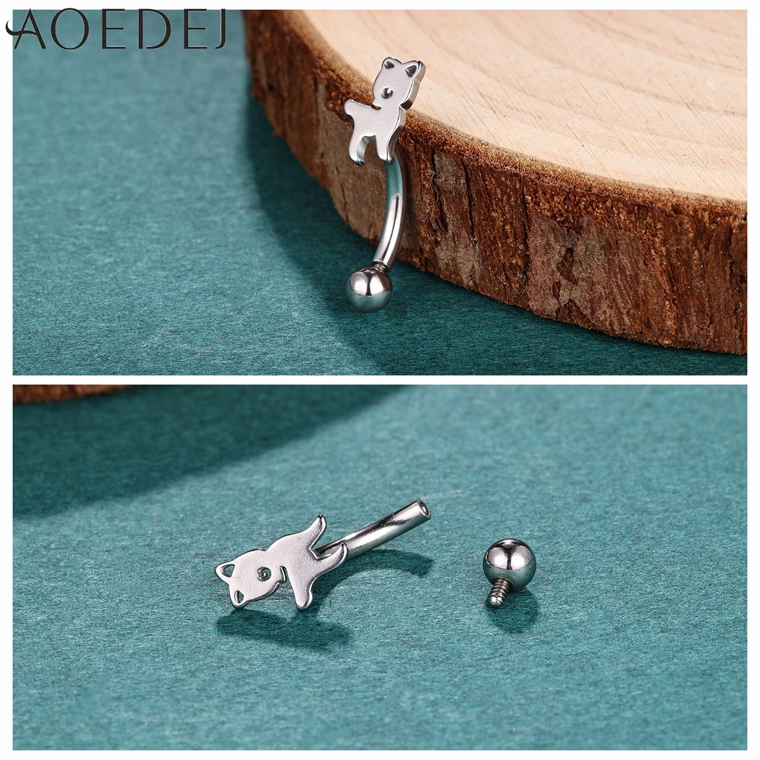 แหวนเจาะคิ้วสแตนเลสลายการ์ตูน  - Zs Body Jewelry บทวิจารณ์และราคา