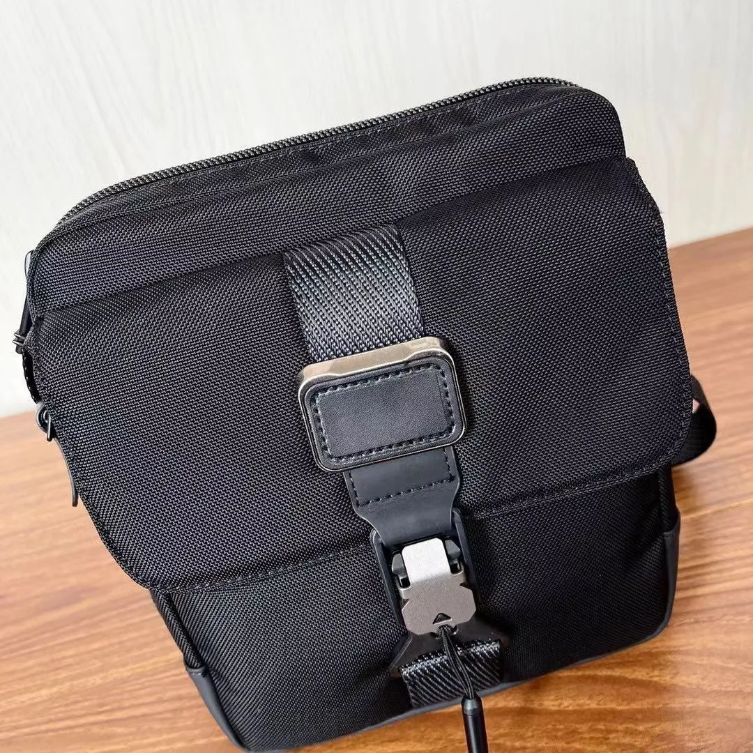 2026 Men Ballistic Nylon Crossbody Bag Small Square Shoulder Bag Business Casual Sling Bag Durable Daily Commute Bag