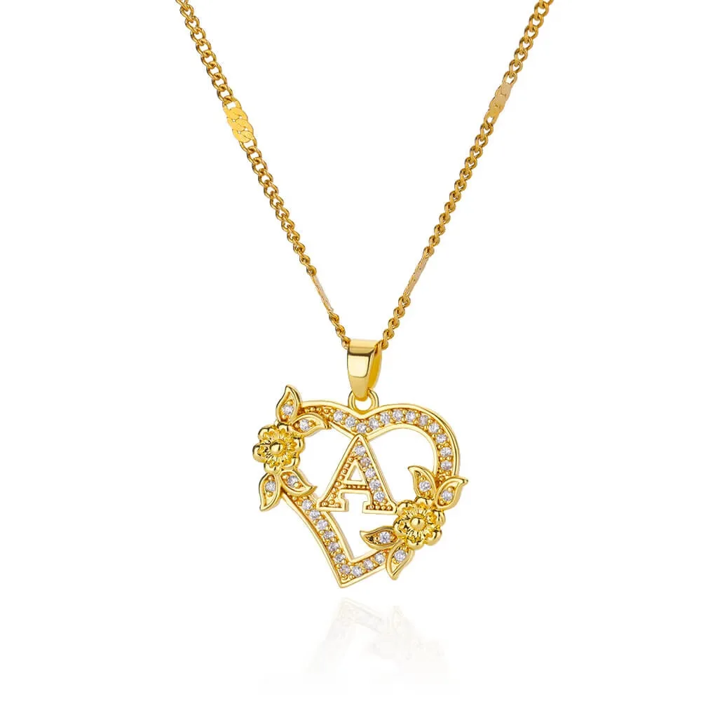Luxury 24K 9999 Pure Gold real gold Hollow Love Letter Pendant Necklace Women's Clavicle Chain