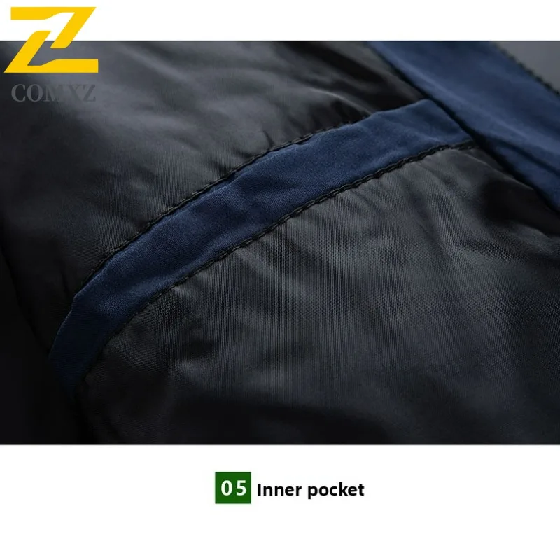COMXZ 2025 Spring Autumn Men Casual Baseball Jacket Plus Size Solid Color Lightweight Trendy Coat Youth Slim Fit Outwear