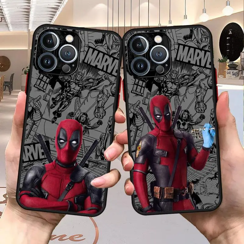 Marvel Deadpool Phone Case for iPhone 15 Plus SE XR 14 Pro Max 11 XS Max 12 Pro 13 Mini 7 8 Soft Matte Funda Cover