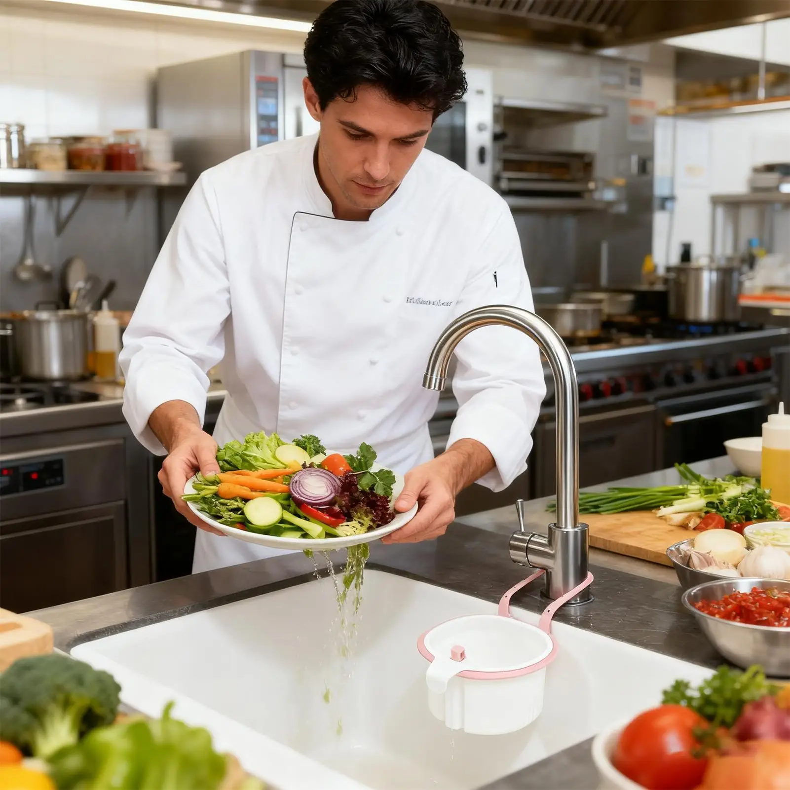 

Корзина для лову еды в раковине, регулируемая кухонная ловушка для еды, полка для слива овощей, держатель для хранения раковины для общежития, отеля