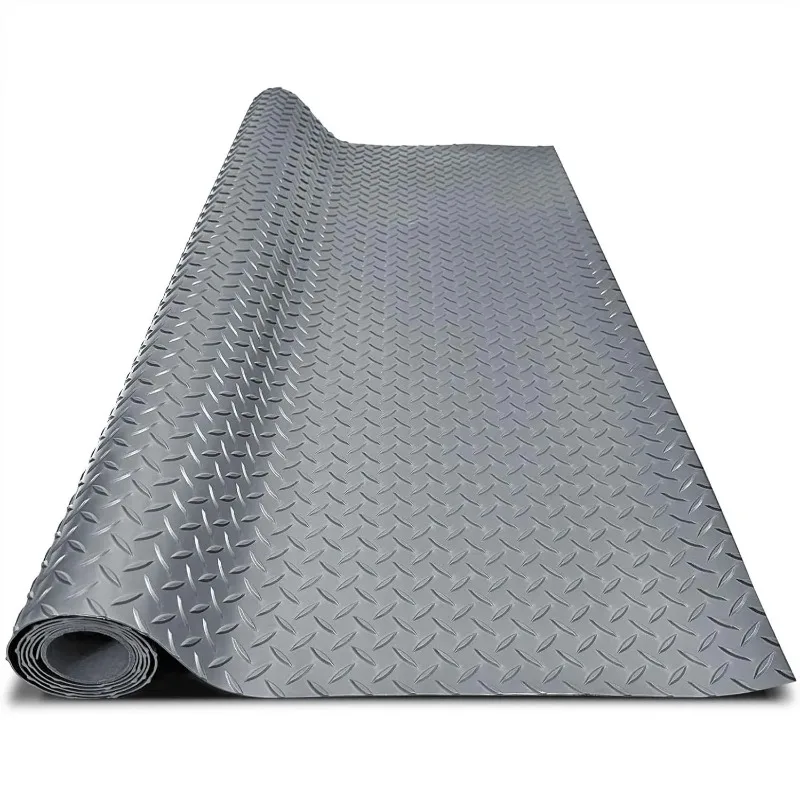 Garage Floor Protection Pad, Double-sided Tape, Anti Slip, Easy To Clean, Suitable for Warehouses, Gyms, Silver Gray